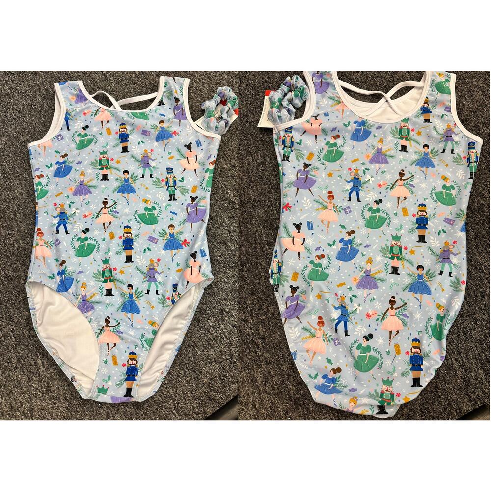 Gymnastics Leotard Destira Sugar Plum Fairies SC 6x-7 Christmas Blue Tumbling